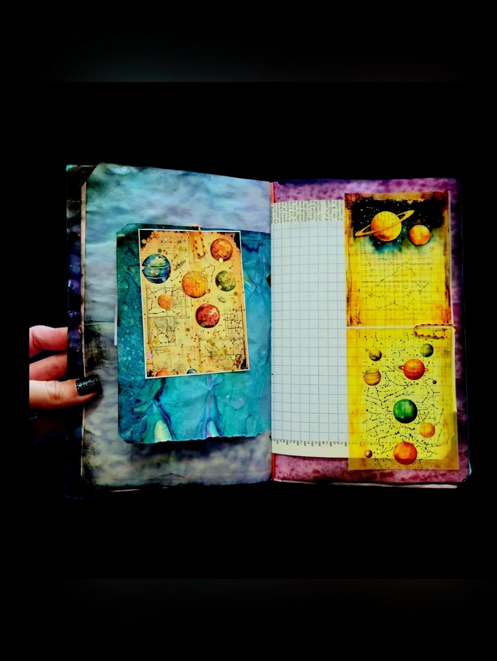 Wizard Celestial Handmade Junk/Creative Journal Fluffy Magick Textured Book